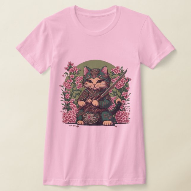 T-shirt Samurai Cat Cute Cat Ninja (Poser)