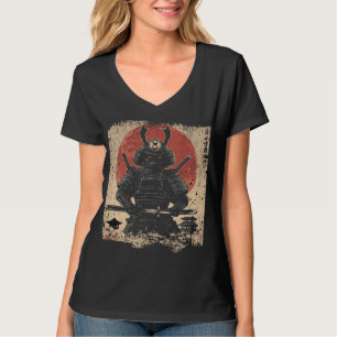 T-shirt Samurai Chat Guerrier Art Amateurs