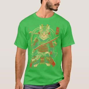 T-shirt Samurai Chat Japonais Chat Art Amoureux des chats 