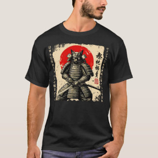 T-shirt Samurai Chat Japonais Chat Guerrier chat animé Jap