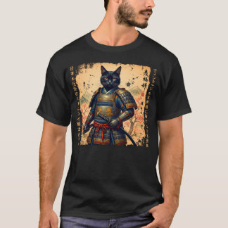 T-shirt Samurai Chat Japonais Chat Guerrier chat animé Jap