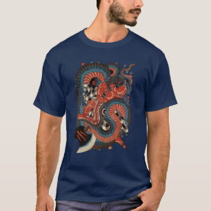T-SHIRT SAMURAI COMBATTRE MONSTRE SNAKE