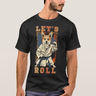 T-shirt Samurai Corgi Dans Jiu Jitsu Gi Bjj Life Brésil K