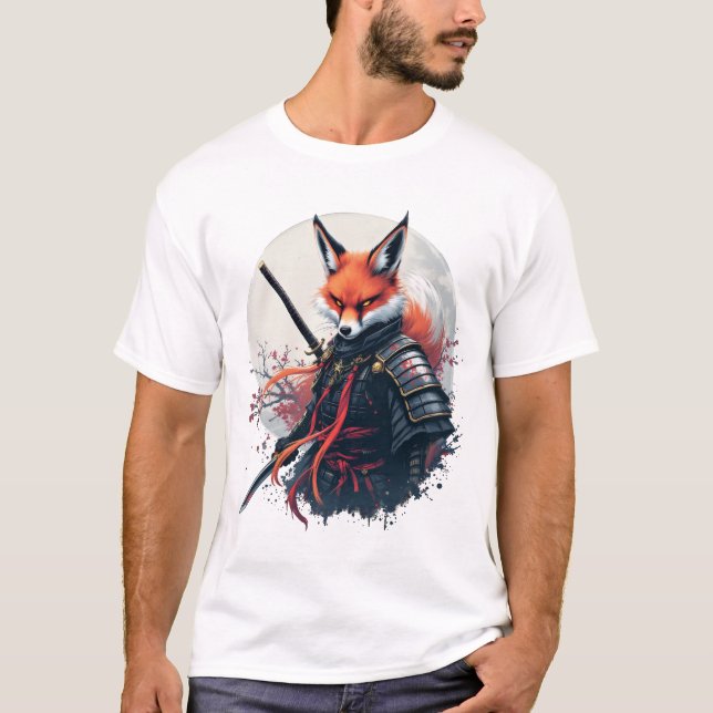 T-shirt Samurai Fox guerrier japonais Ninja Fox Kawaii T-S (Devant)
