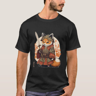 T-shirt Samurai Fox Warrior Japanese Ninja Fox Kawaii