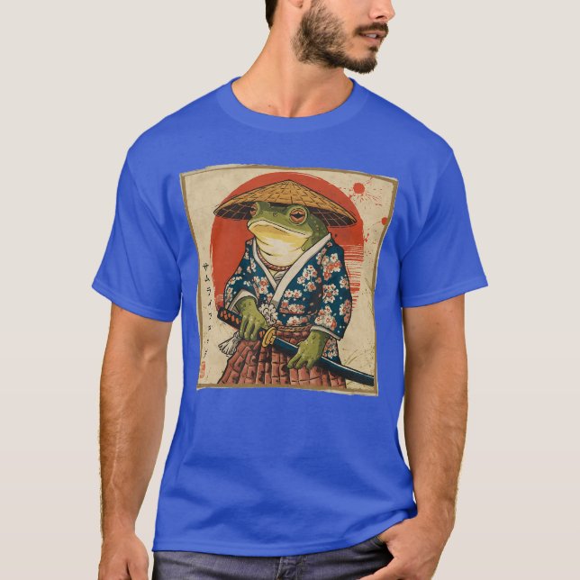 T-shirt Samurai Frog Japanese Funny Anime Gifts For Men Wo (Devant)