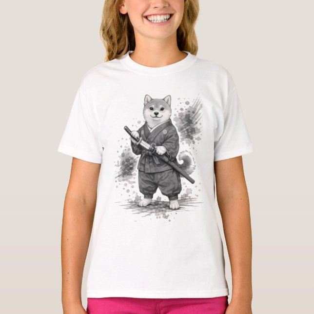 T-shirt 【Samurai Husky Ink Art Women’s T-Shirt】 (Devant)