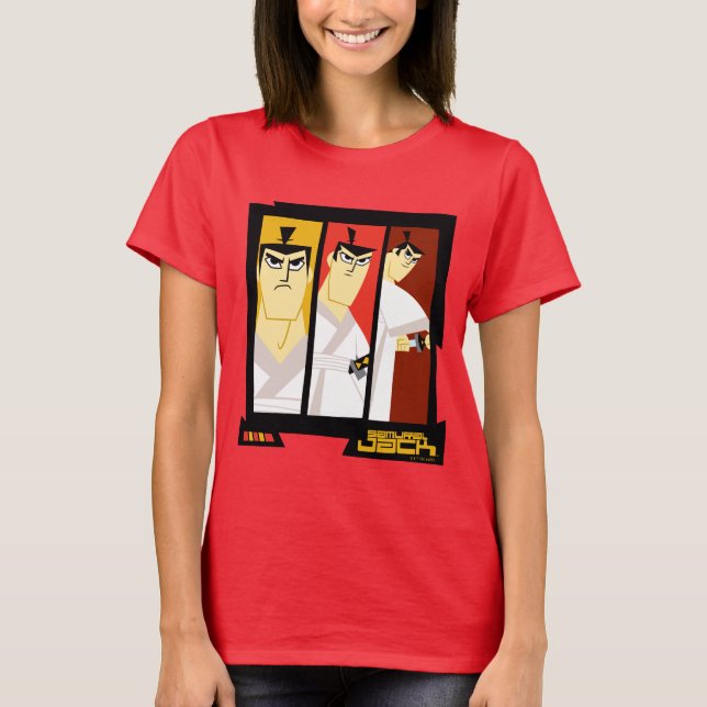 T-shirt Samurai Jack Caractère Tri-Panel Futuristic Frame (Devant)