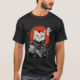T-shirt Samurai Japonais Chat Bushido Guerrier Katana épée