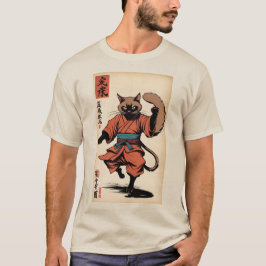 T-shirt Samurai Paws : Le Ronin Rouge