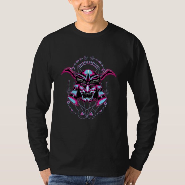T-shirt Samurai Pop Aesthetic Sacred Geometry Mandala Bush (Devant)