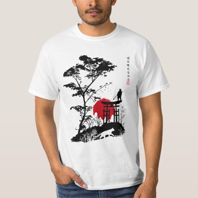 T-shirt Samurai sobre torii (Devant)