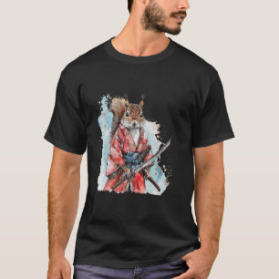 T-shirt Samurai Squirrel Art Samurai Japonais Ninja Sq