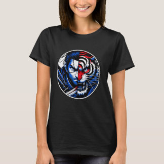 T-shirt Samurai Tiger Showdown Anime Style Samurai Japanes
