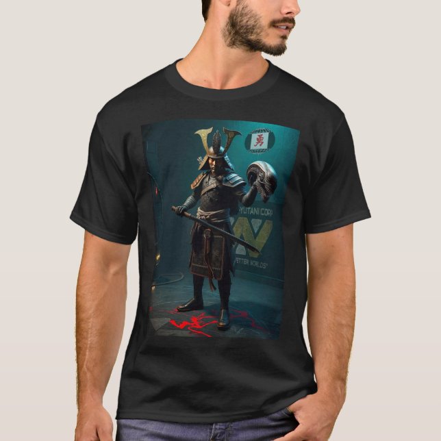 T-shirt Samurai VS Alien (Devant)