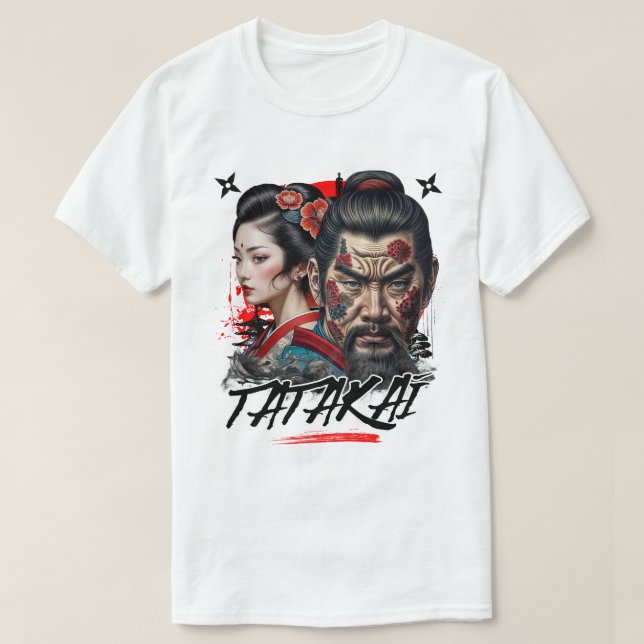 T-shirt Samurai Warrior Spirit - Artistic Tattoo Design (Design devant)
