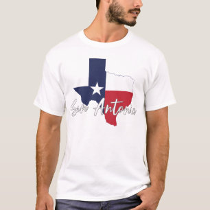 T-shirt San Antonio, Texas Drapeau Carte Blancs hommes