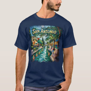 T-shirt San Antonio Texas River Walk Van Gogh Ville Vibran