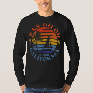 T-shirt San Diego California Beach Voilier Summer Vacatio
