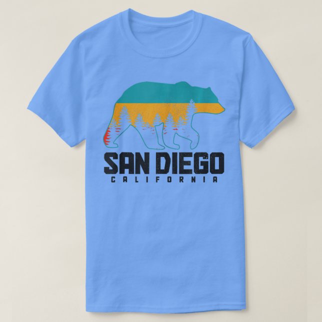 T-shirt San Diego California Bear Grizzly Pride Extérieur  (Design devant)