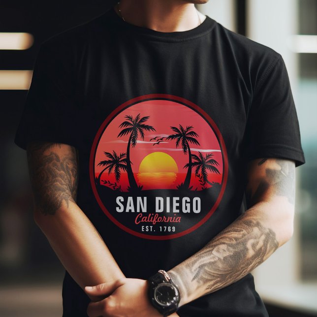 T-shirt San Diego California Retro Sunset Souvenirs 60s (Créateur téléchargé)