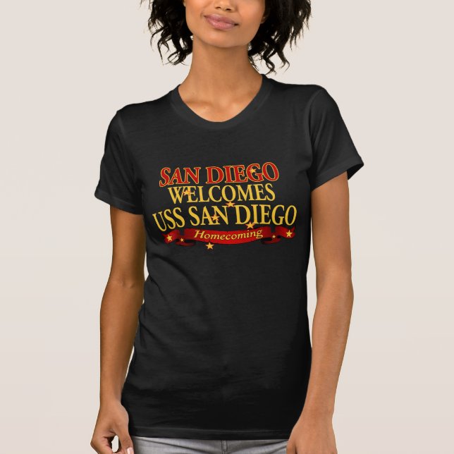 T-shirt San Diego fait bon accueil à USS San Diego (Devant)