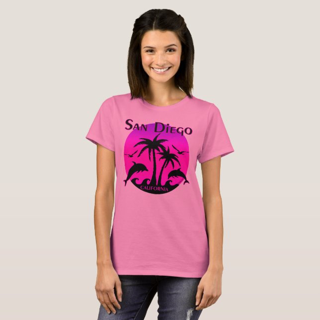 T-shirt San Diego, rose indien de CA (Devant entier)