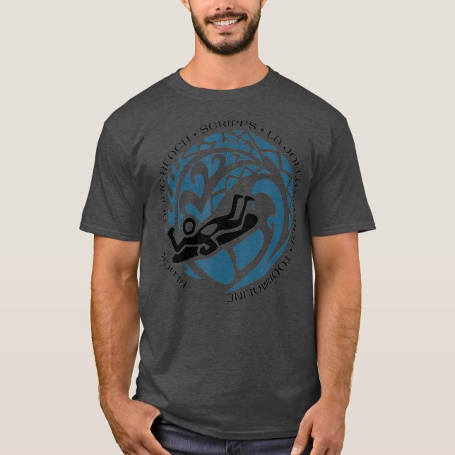 T-shirt San Diego Vacances Souvenir Surfer Boogie Board (Devant)