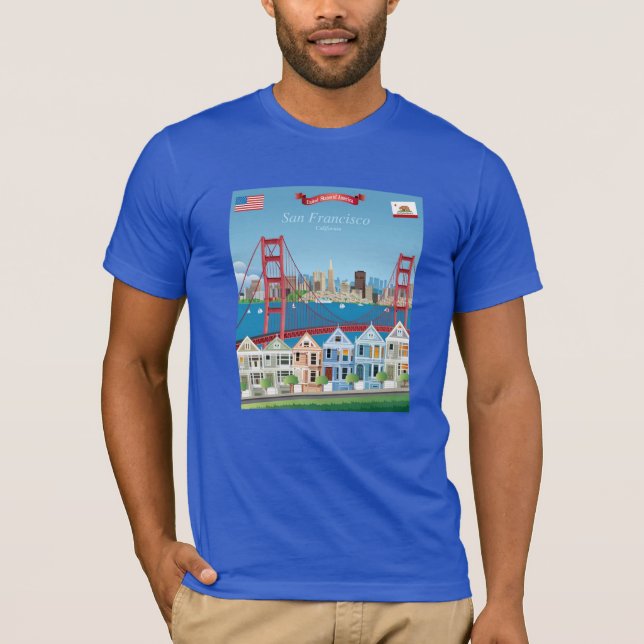 T-shirt San Francisco, CA | la ville par la baie (Devant)