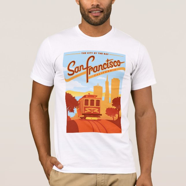 T-shirt San Francisco, CA - La ville près de la baie (Devant)
