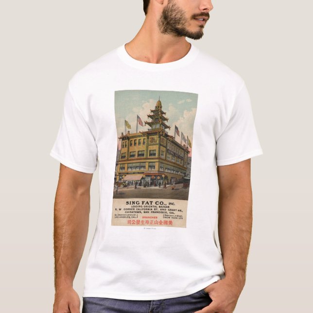 T-shirt San Francisco, CAChinatown AdSing grosse Cie. (Devant)