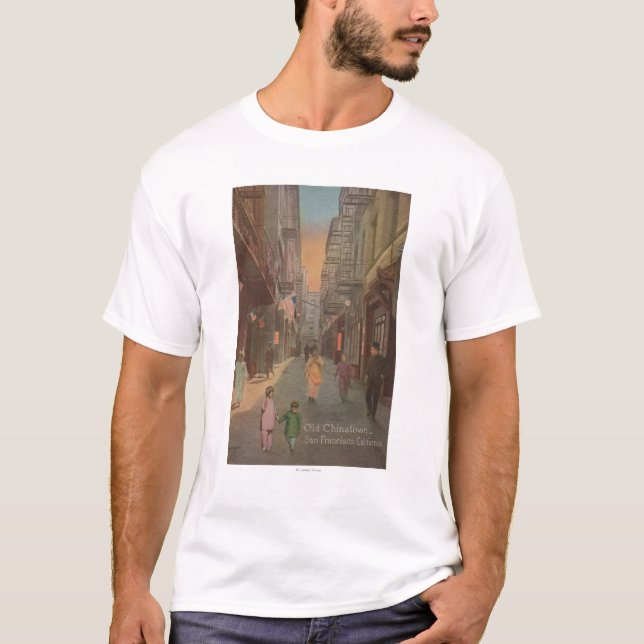 T-shirt San Francisco, CAView de vieille rue de Chinatown (Devant)