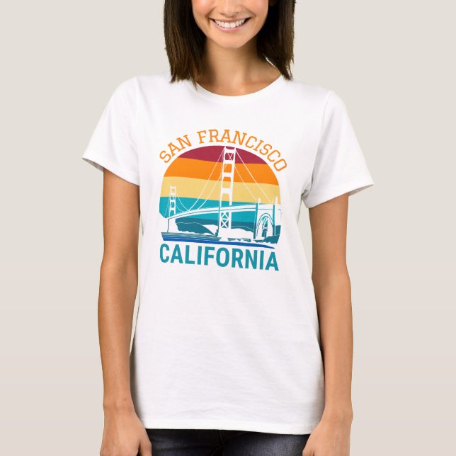 T-shirt San Francisco Golden Gate Bridge Californie Cadeau (Devant)