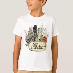 T-shirt San Francisco tirée par la main