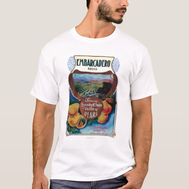 T-shirt San Jose, étiquette de poire de (Devant)