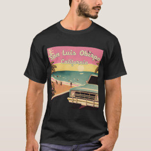T-shirt San Luis Obispo Retro Beach Vacances Surf souvenir