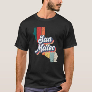 T-shirt San Mateo City Retro Maison Vintage Californie