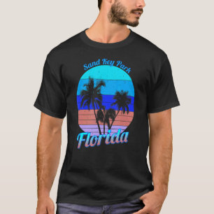 T-shirt Sand Key Park Floride Rétro Palmiers tropicaux Va