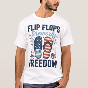 T-shirt Sandales patriotiques Feu d'artifice Liberté Conce