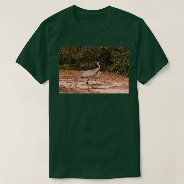 T-shirt Sandhill cranes with chicks (Design devant)