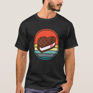 T-shirt Sandwich à la crème glacée Valentines He Retro Sun