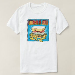 T-shirt Sandwich à style de Pittsburgh sur le bleu
