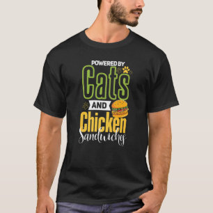 T-shirt Sandwich au poulet Chat Burger au poulet