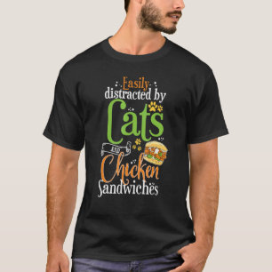 T-shirt Sandwich au poulet Chats et Burger au poulet