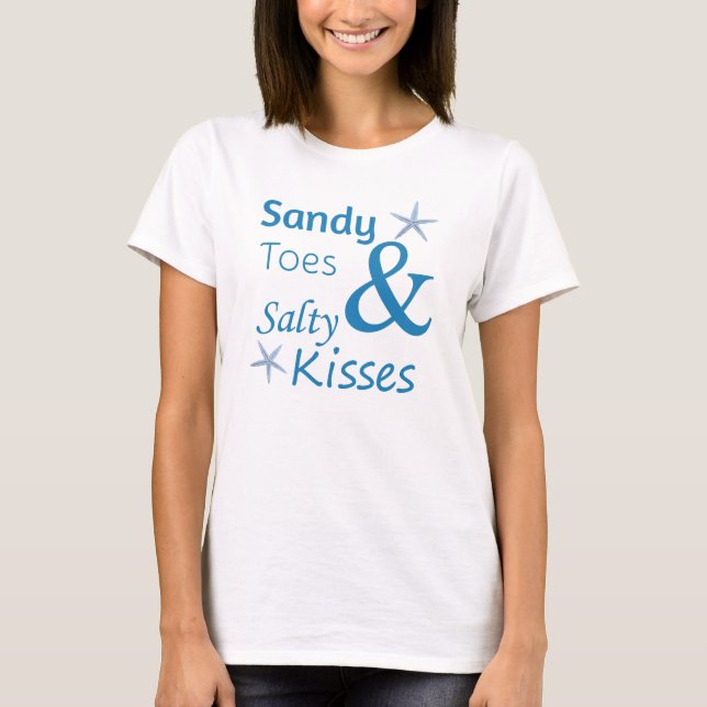 T-shirt Sandy Toits et Salty Kisses Beach Life Citation (Devant)