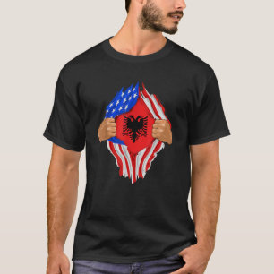 T-shirt Sang albanais en moi Albanie Drapeau cadeau