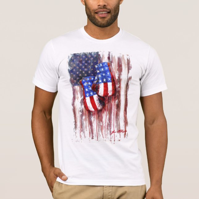 T-shirt Sang, blanc, et bleu (tradition américaine de (Devant)