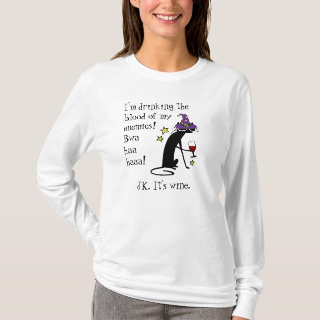 T-shirt Sang de mes ennemis, Vin JK, Chat noir (Devant)