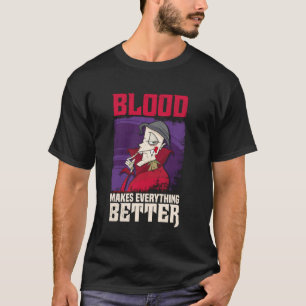 T-shirt Sang de Vampire Rend Tout Mieux Drôle Horreur