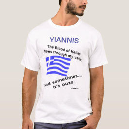 T-shirt Sang Hellas Flux Veines Parfois Ouzo Personnaliser